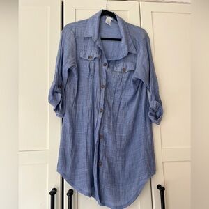 Dotti Long Linen Shirt / Beach Cover Up